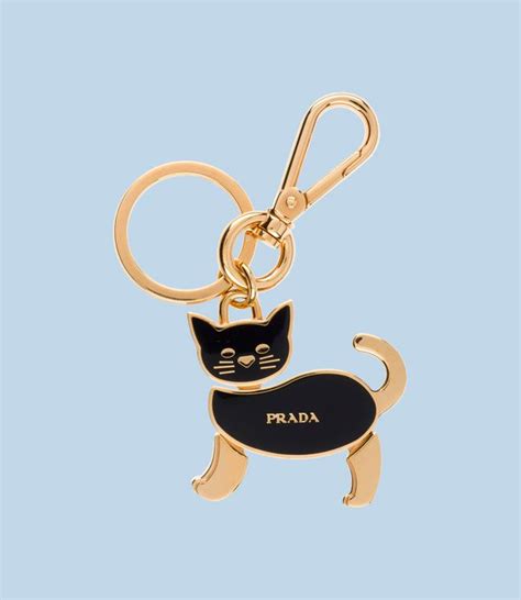 prada black cat keychain|prada keychain.